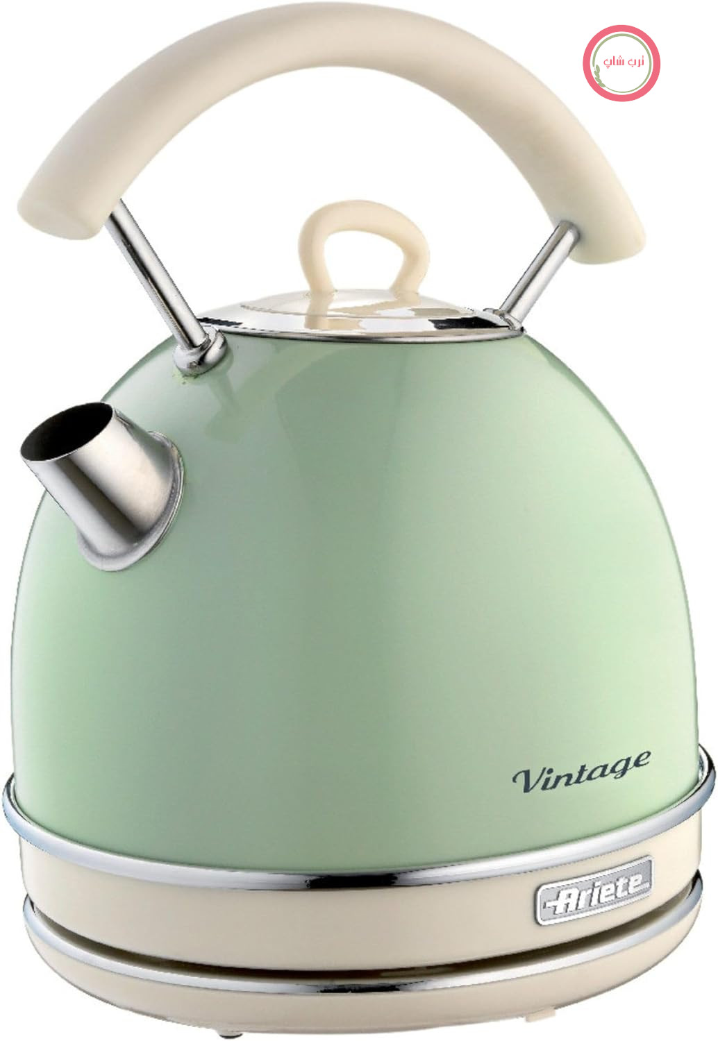 کتری برقی قدیمی Ariete مدل 2877، با قابلیت مشاهده سطح آب، پایه بی‌سیم 360 درجه، خاموش شدن خودکار، دسته ارگونومیک، 1.7 لیتر، استیل ضد زنگ، 2000 وات، سبز