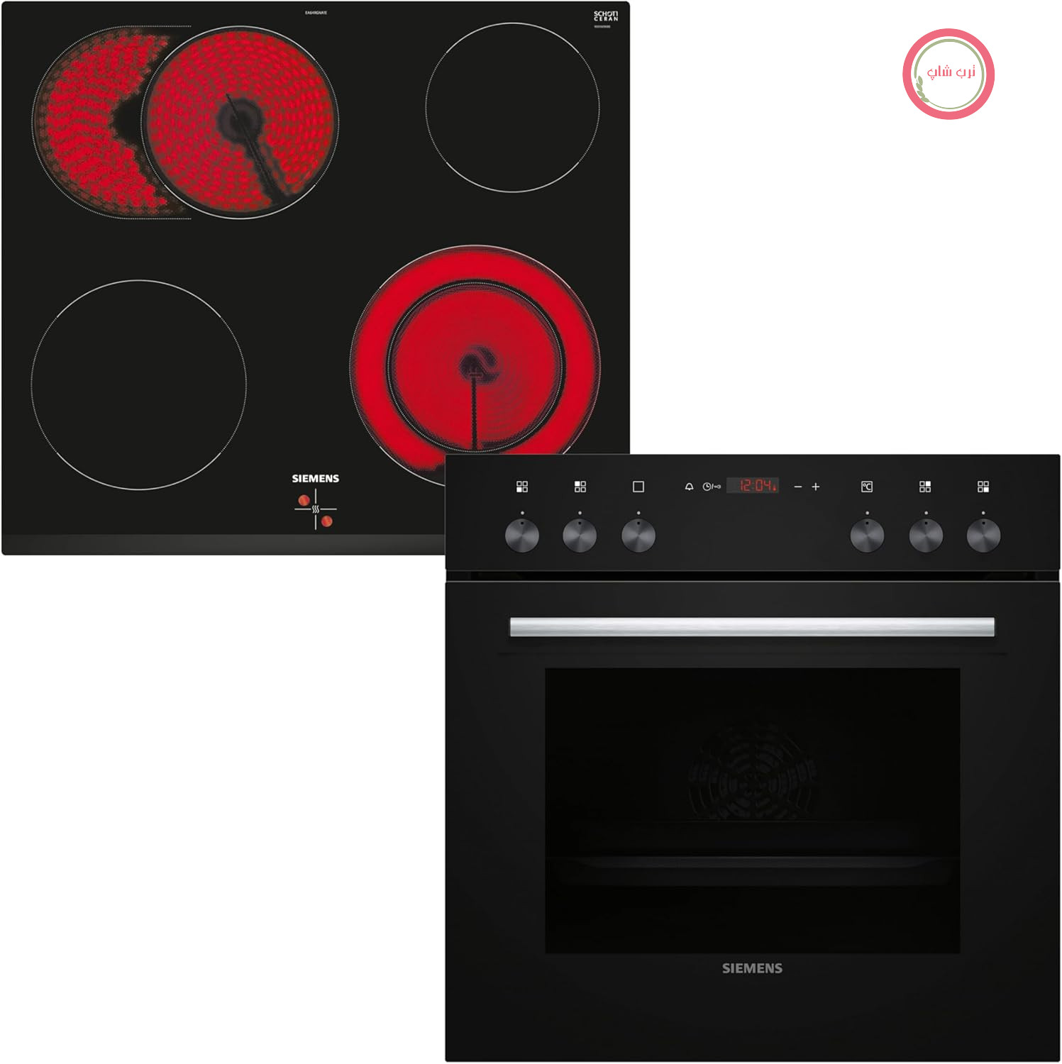 فر زیمنس EQ110KA1B iQ100 ترکیبی از فر شیشه‌ای و سرامیکی (قابل کنترل توسط فر)، عرض ۵۹.۴ سانتی‌متر، گرمایش سریع، هوای گرم سه‌بعدی - گرمای یکنواخت تا سه سطح، منطقه برشته کردن قابل تعویض