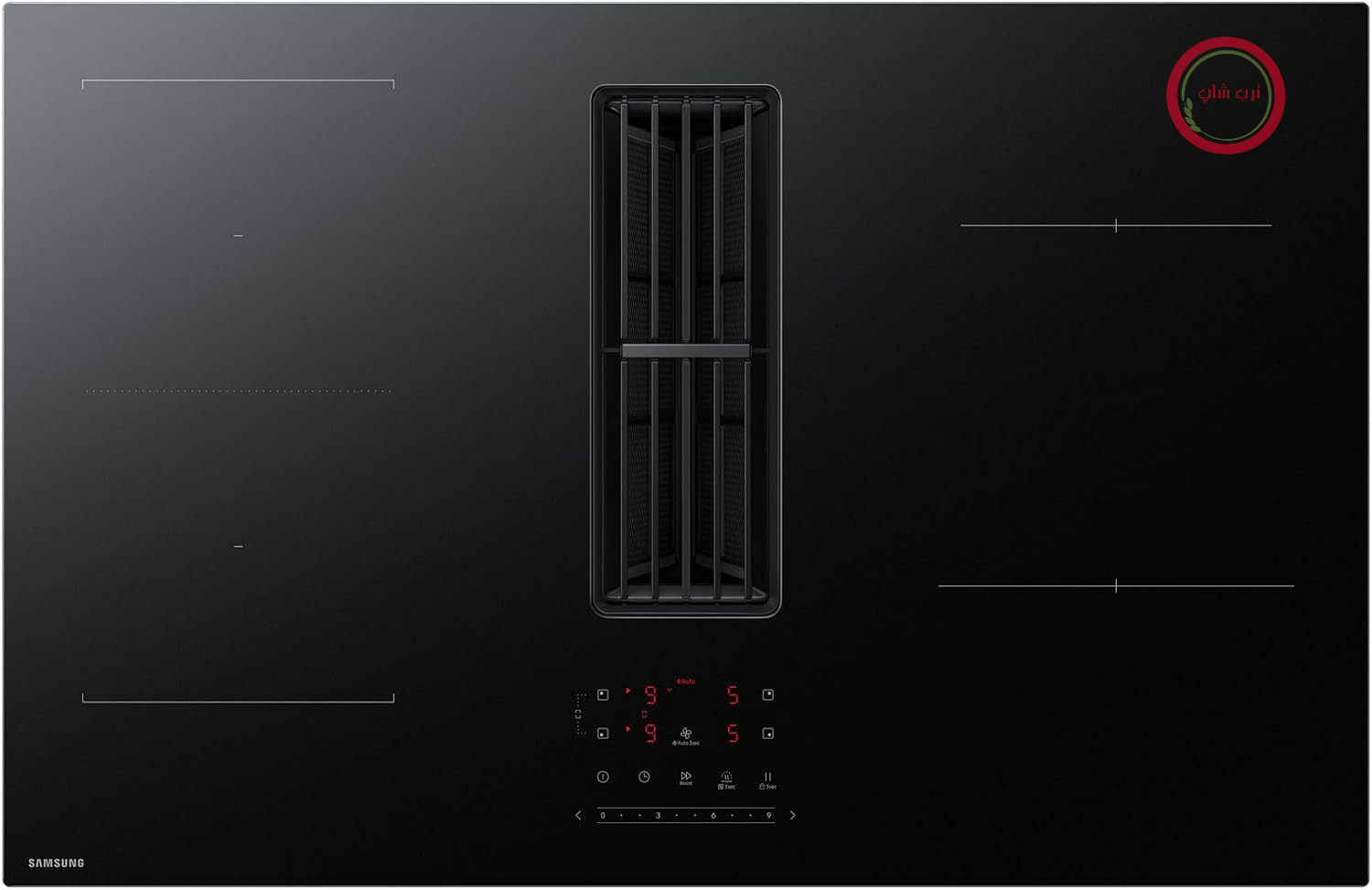 اجاق هود دار برقی القایی سامسونگ Samsung CC90H84PADUR، اجاق گاز القایی 80 سانتی‌متری