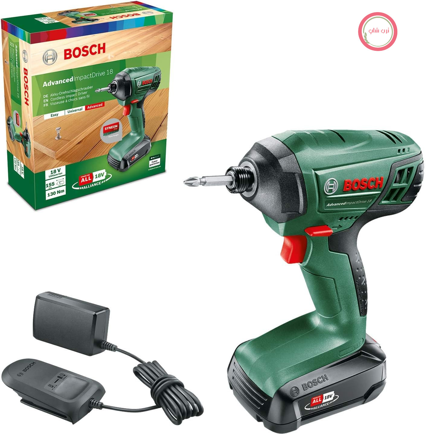 پیچ گوشتی ضربه‌ای بی‌سیم Bosch AdvancedImpactDrive 18 (1 باتری، سیستم 18 ولت، در جعبه)