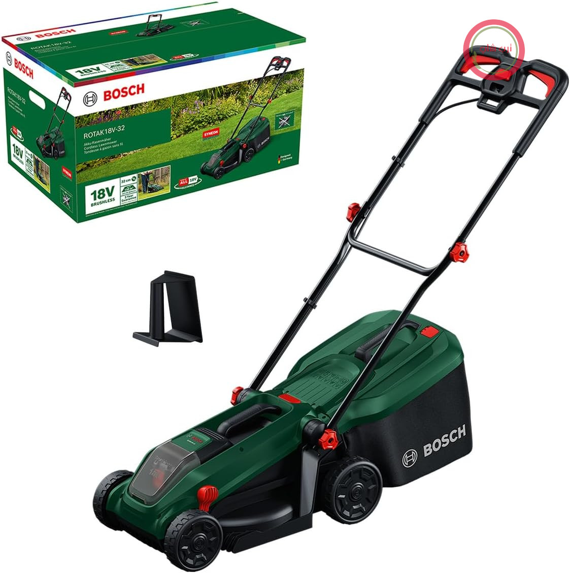 ماشین چمن‌زنی شارژی بوش آلمان Bosch ROTAK18V - 32 (عرض برش: ۳۲ سانتی‌متر، ارتفاع برش: ۲۵ - ۶۵