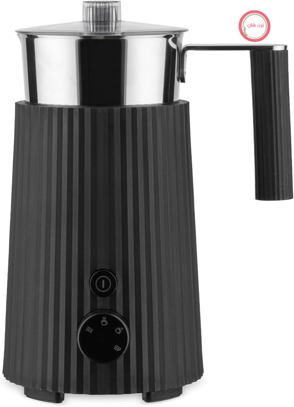Alessi Plissé MDL13 B/UK - کف‌ساز شیر القایی چندمنظوره طراح، ساخته شده از رزین ترموپلاستیک، پارچ استیل ضد زنگ 18/10، دوشاخه انگلیسی، 600 وات، 35 سانتی‌متر، مشکی