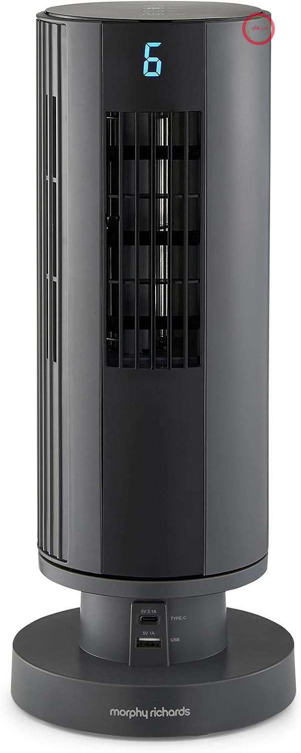 پنکه ایستاده مورفی ریچاردز انگلستان ۱۴ اینچی Morphy Richards Air Flex با شارژر دستگاه یکپارچه، طراحی جمع و جور، موتور DC قدرتمند، کنترل پنل لمسی، نوسان ۹۰ درجه، ۷ تایمر