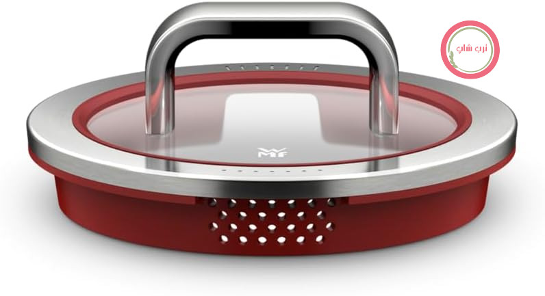 درب WMF Fusiontec Function Pro، 16 سانتی‌متر، درب قابلمه با کیفیت بالا، درب شیشه‌ای با عملکرد صافی، به شما امکان می‌دهد داخل آن را ببینید، با دو دهانه برای ریختن، 0520115290