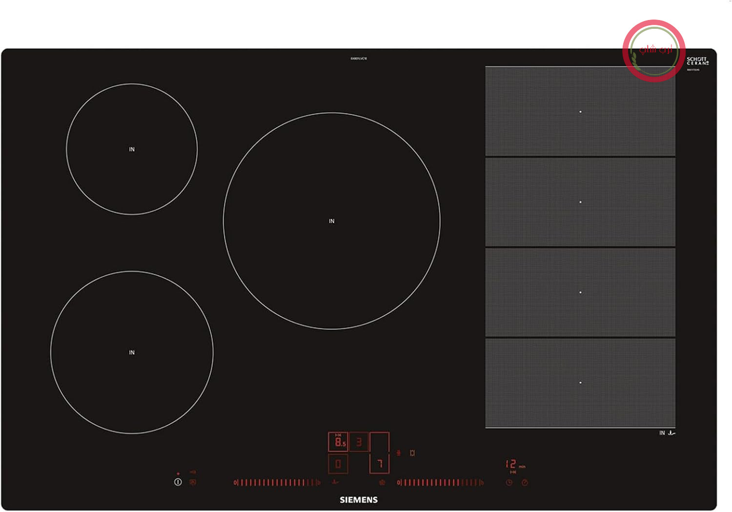 اجاق گاز القایی زیمنس EX801LVC1E iQ700 / 79.2 سانتی متر / varioInduction / PowerBoost / bratSensor Plus / شیشه و سرامیک مشکی