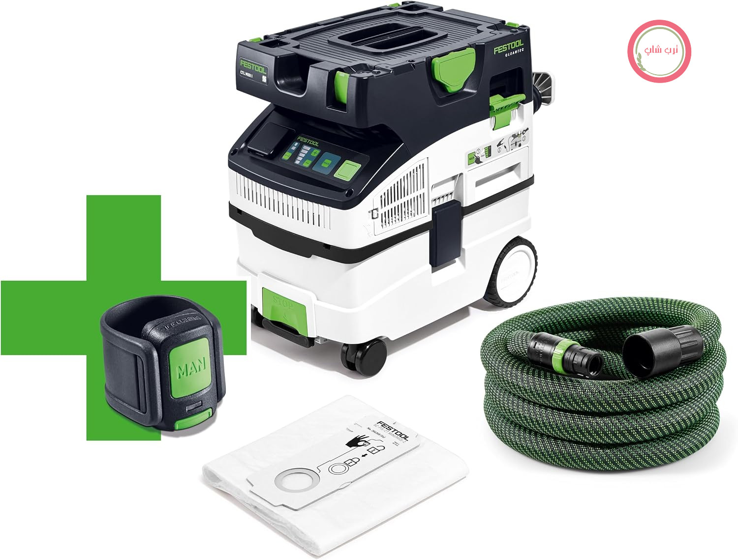 مکنده گرد و غبار سیار Festool CTL MIDI I CT-F Edition CLEANTEC (با فیلتر اصلی، کیسه فیلتر SELFCLEAN، شلنگ مکش، کنترل از راه دور)