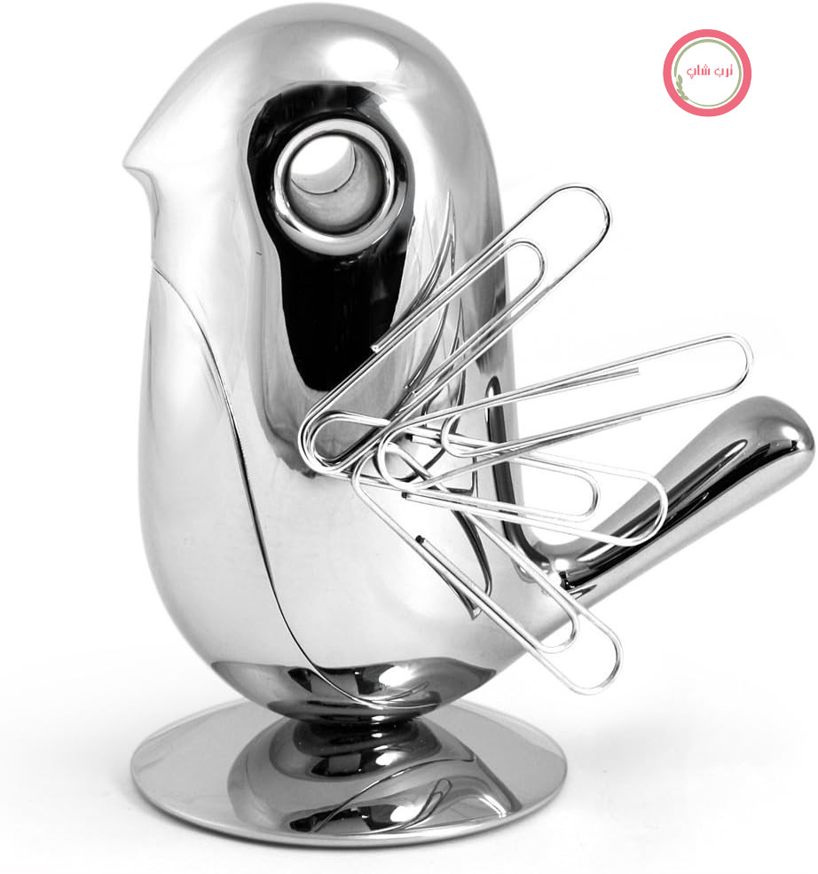 جاکلیدی مغناطیسی گیره کاغذ Alessi RT01، قطر 9.5 سانتی‌متر، ارتفاع 10.5 سانتی‌متر