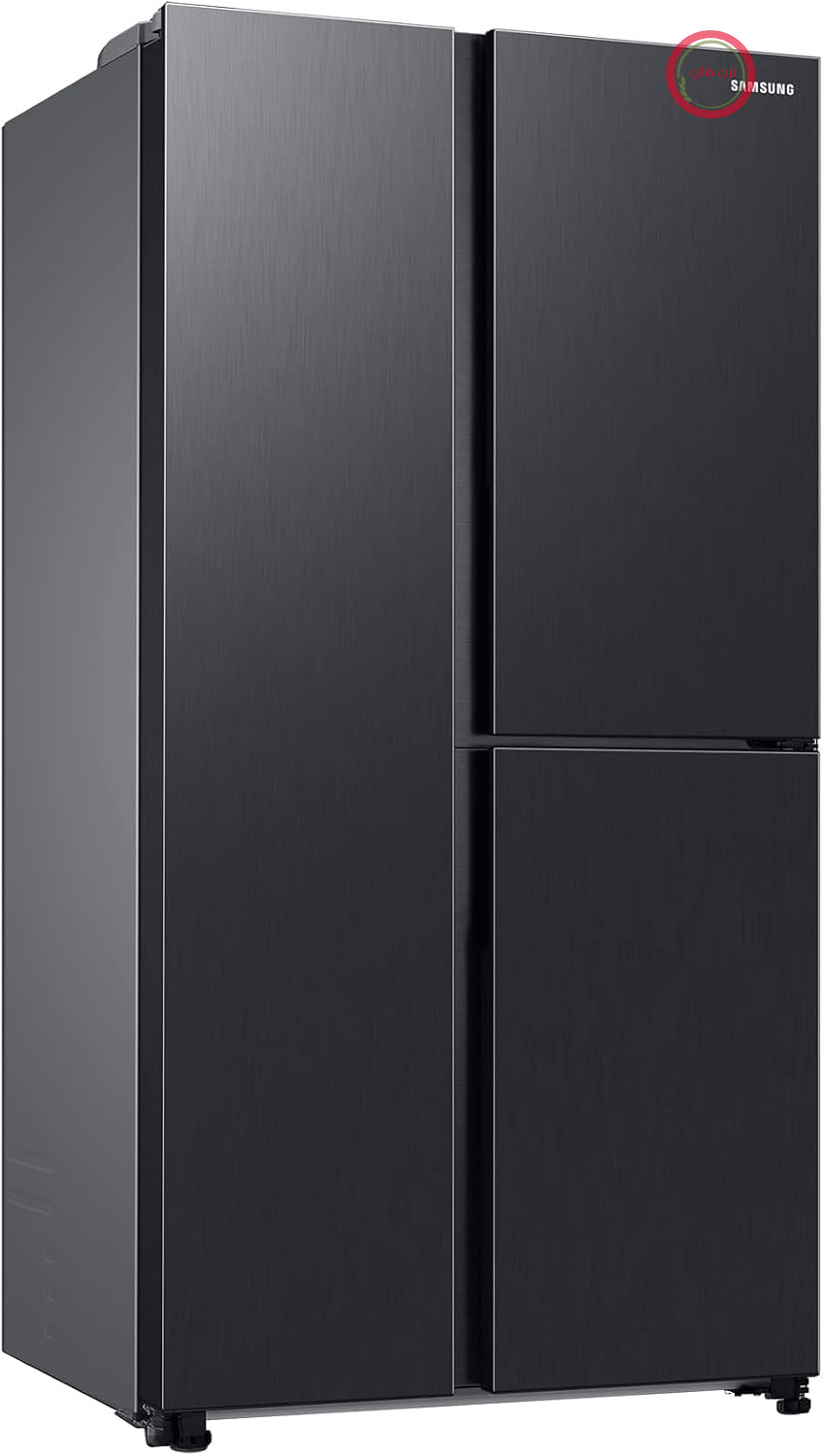 یخچال فریزر ساید بای ساید سامسونگ Samsung مدل RH69B8021B1/EG، ۱۷۸ سانتی‌متر، ۶۴۵ فوت، مرکز نوشیدنی، یخ‌ساز دوگانه، سیستم خنک‌کننده دوگانه+، بدون برفک+، مخزن آب ۴.۵ فوت، استیل مشکی ممتاز
