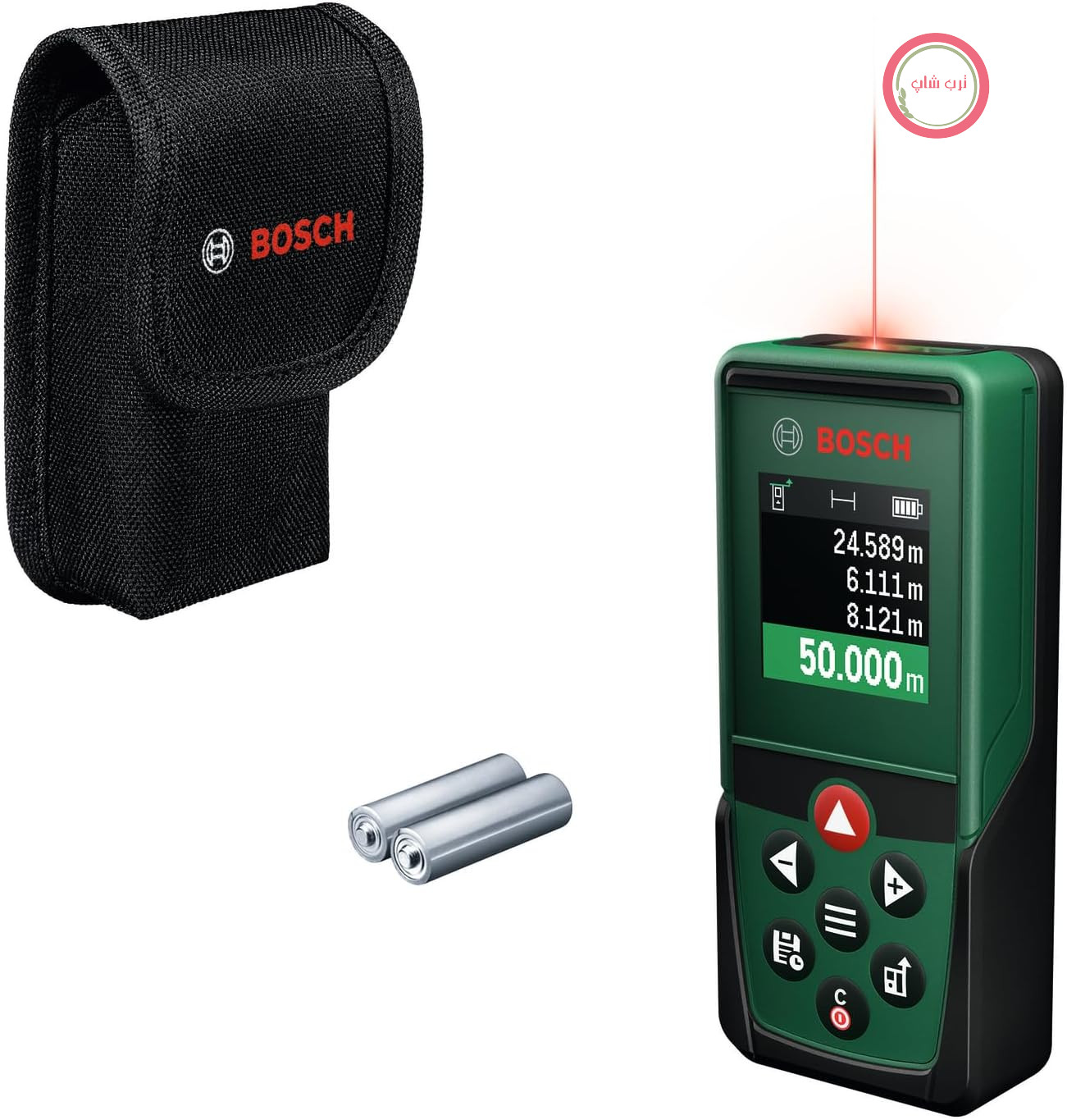 متر لیزری بوش آلمان Bosch مدل PLM50 - 23 (قابلیت اندازه‌گیری تا ۵۰ متر، دارای توابع داخلی برای طول