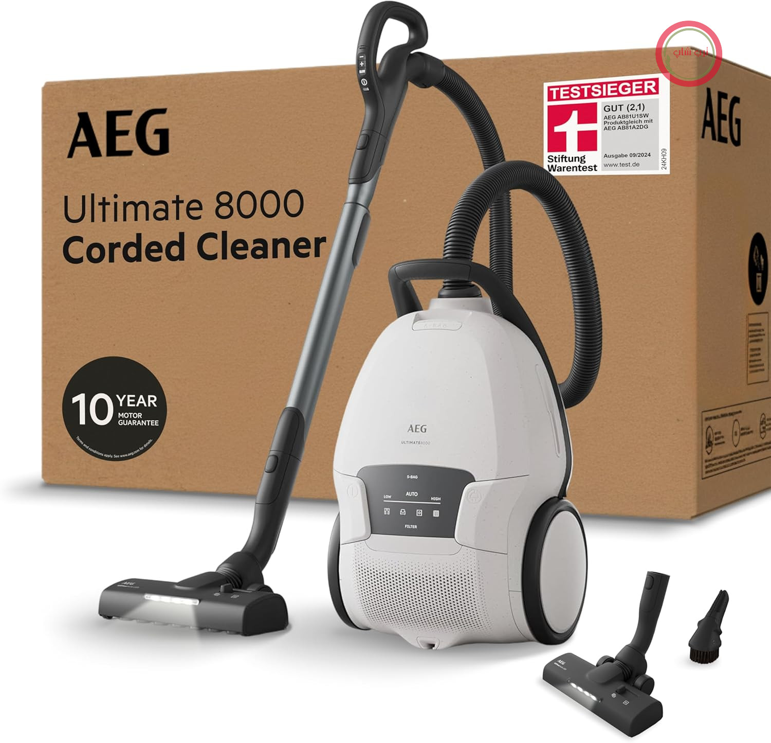 جاروبرقی کیسه‌ای آاگ آلمان AEG Ultimate 8000 مدل AB81U1SW سفید با فیلتر HEPA