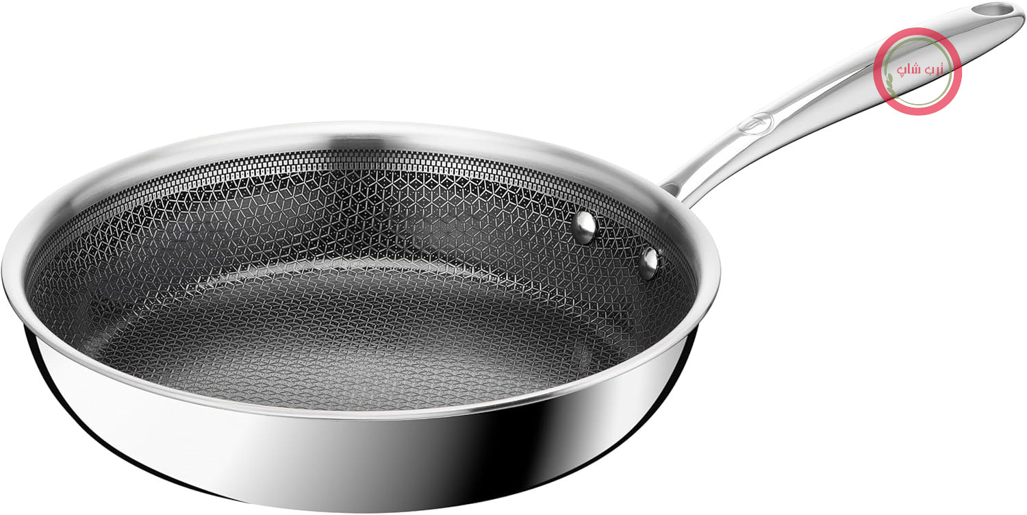 ماهیتابه سرامیکی Tefal Master Mesh، 24 سانتی‌متر، فناوری HybridMesh، سطح مقاوم در برابر خراش، سرخ شدن نهایی، جدا شدن آسان، شکل عمیق، مناسب برای انواع اجاق گاز، استیل ضد زنگ، E5330404