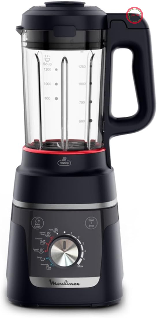 Moulinex Blendforce Cook، همزن ایستاده با قابلیت پخت، دستور پخت غذاهای گرم و سرد، ۵ برنامه اتوماتیک، ۶ سرعت + پالس، Black Night، LM5768F0