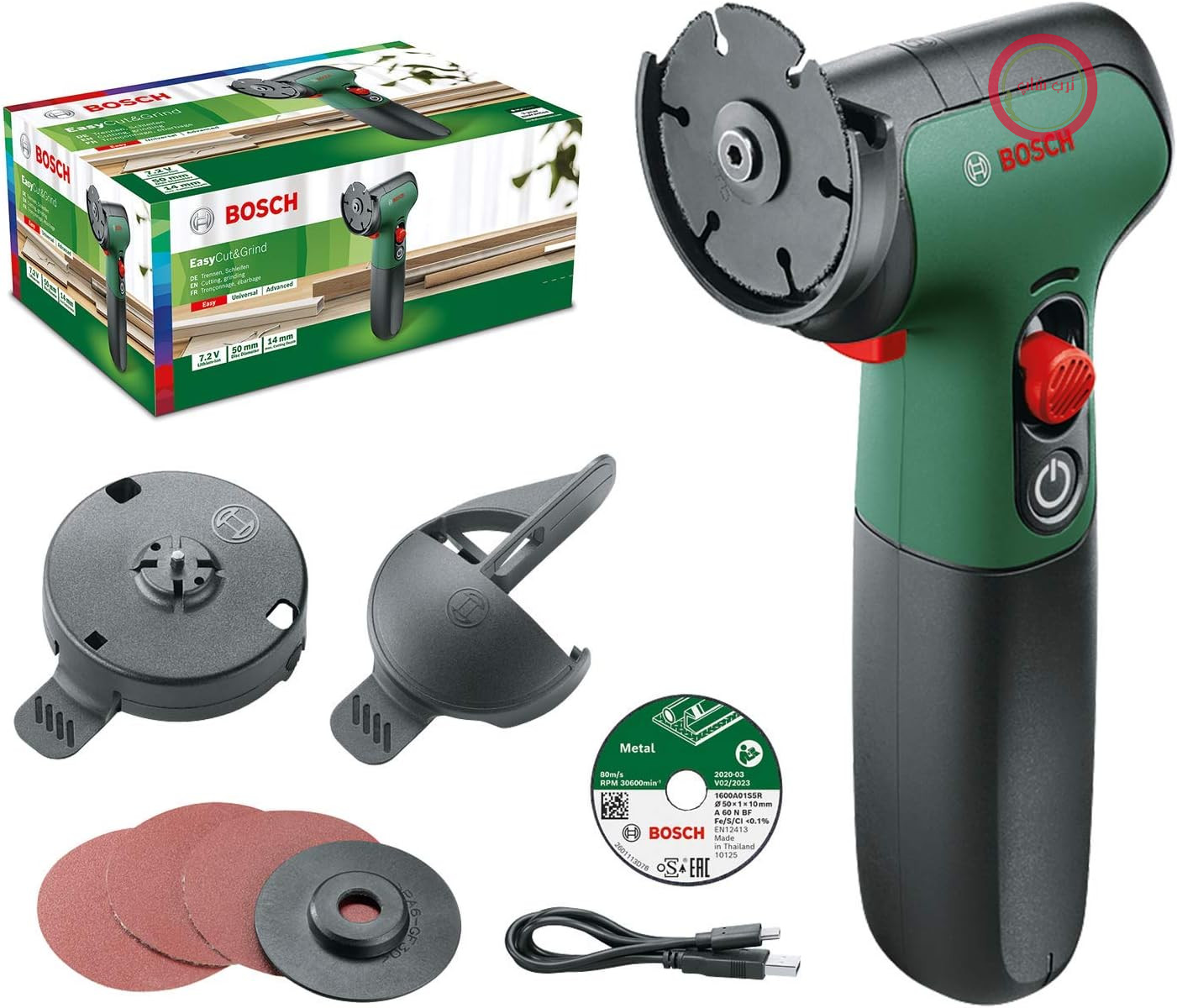 سنگ فرز زاویه‌ای کوچک بوش آلمان Bosch مدل EasyCut & Grind (چوب (گرد)، پلاستیک، مقوا و فلز