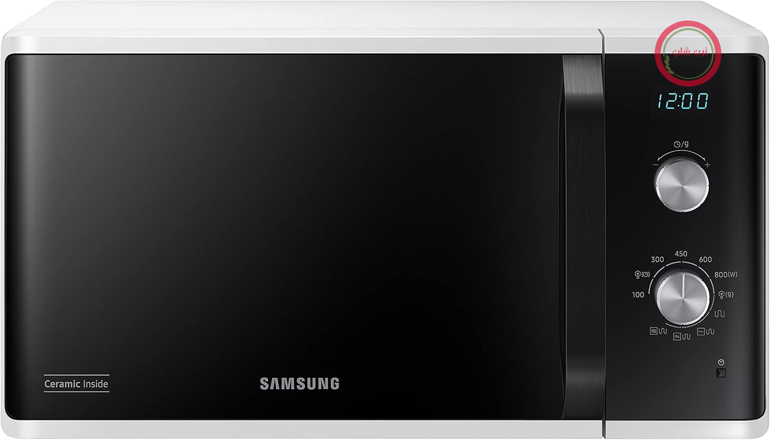مایکروویو سامسونگ Samsung مدل MG23K3614AW/ET، ایستاده، صفحه کلید دوگانه MG23K3614AW/ET، پخت ترد، یخ‌زدایی خودکار، مایکروویو + گریل، ۸۰۰ وات + ۱۱۰۰ وات، ۲۳ لیتر، ۴۹ طول × ۲۷.۵ ارتفاع × ۳۹ سانتی‌متر، سفید