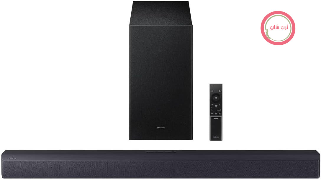 ساندبار سامسونگ Samsung مدل HW-B450F/ZF 2025 - صدای دالبی/DTS مجازی: X، صدای تطبیقی، ۲.۱ کاناله، حالت شب و حالت بازی [نسخه فرانسوی]