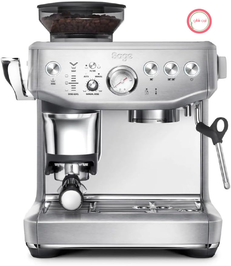 دستگاه قهوه ساز Sage The Barista Express Impress، استیل ضد زنگ برس خورده | دارای کف ساز شیر دستی و آسیاب یکپارچه، تنظیم هوشمند دوز، 25 حالت آسیاب