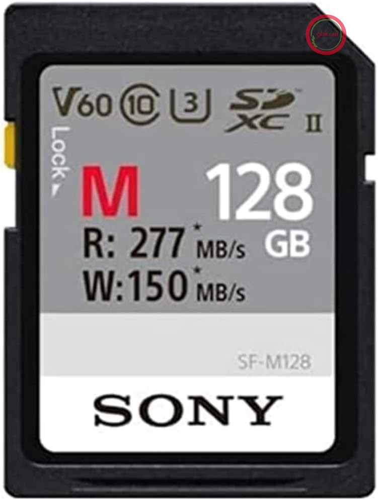 کارت حافظه SDXC سونی SF-M128 با ظرفیت ۱۲۸ گیگابایت، استاندارد UHS-II، V60، کلاس ۱۰، سرعت خواندن تا ۲۷۷ مگابایت بر ثانیه، سرعت نوشتن تا ۱۵۰ مگابایت بر ثانیه - مقاوم، ضد گرد و غبار و ضد آب، دارای گواهینامه IP57