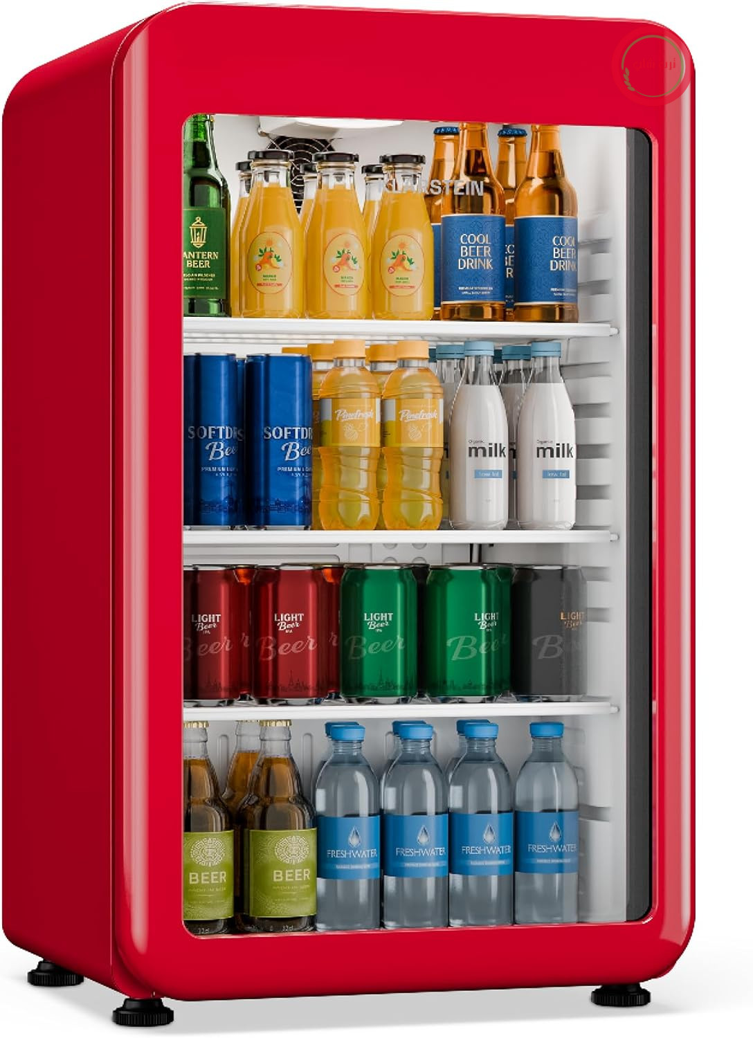 یخچال نوشیدنی Klarstein Audrey Evo 95 L – محفظه نوشیدنی با درب شیشه‌ای، روشنایی LED، دمای قابل تنظیم 0 تا 10 درجه سانتیگراد، 3 طبقه، عملکرد بی‌صدا