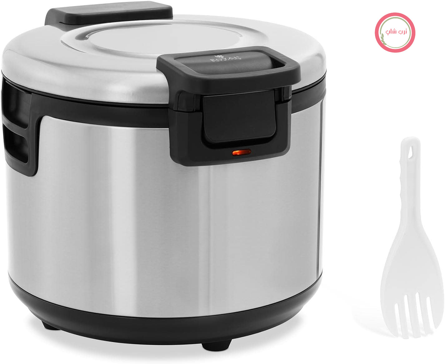 برنج گرم کن رویال کترینگ RCRK-2S، 26 لیتر، 110 وات، قابلمه با روکش نچسب، قطر قابلمه 380 میلی‌متر، شامل قاشق برنج، پلوپز
