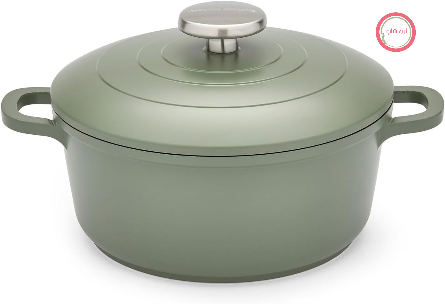 قابلمه آلومینیومی ریخته‌گری شده مورفی ریچاردز انگلستان Morphy Richards مدل ۸۵۱۰۰۰، ۲۰ سانتی‌متر، روکش نچسب، طراحی سبک، مناسب برای فر، خودسوزی، مناسب برای همه اجاق گازها، سبز