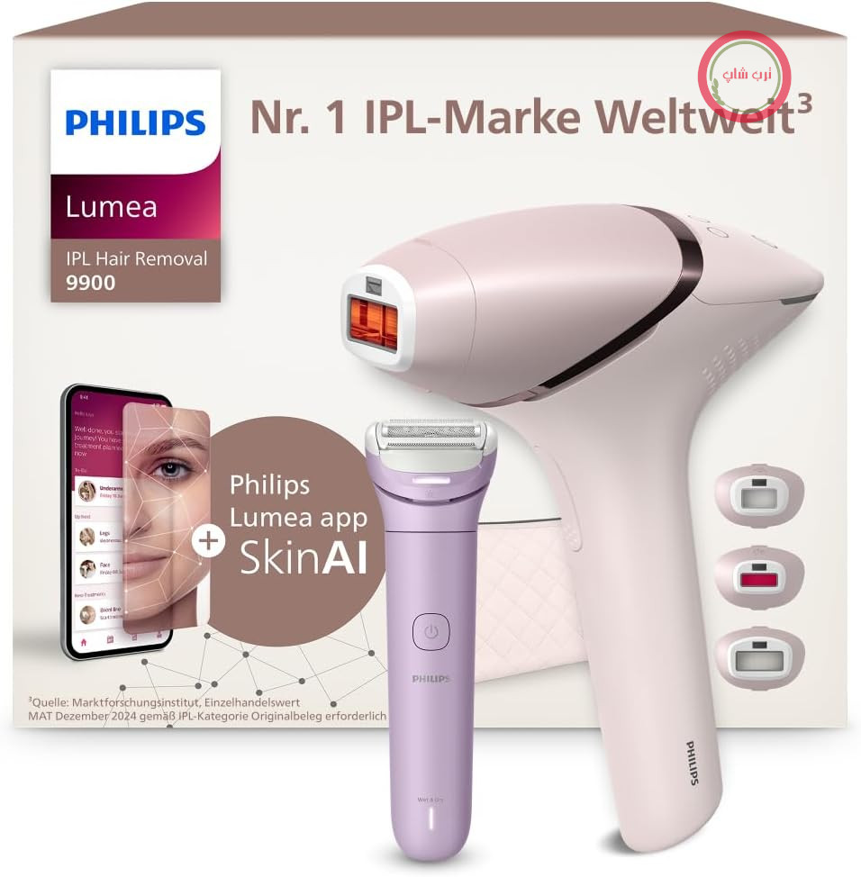 دستگاه رفع موهای زائد Philips Lumea IPL سری 9900 مدل BRI953/02 شامل شیور زنانه BRL149/00 – جایگزین لیزر موهای زائد – 3 سری برای بدن، صورت و نواحی حساس – بدون سیم