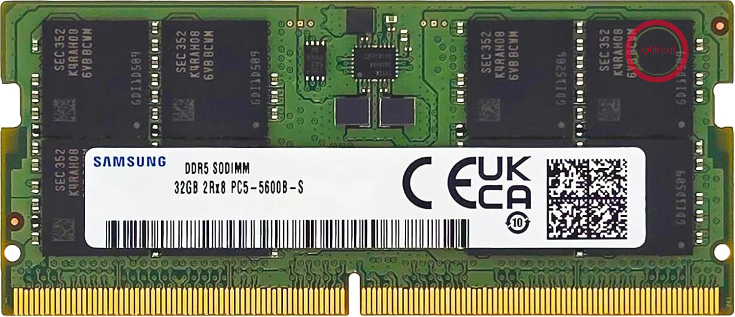 رم لپ تاپ سامسونگ 32 گیگابایت DDR5 5600MHz PC5-44800 CL46 SODIMM 2Rx8 Dual Rank 1.1V 262pin