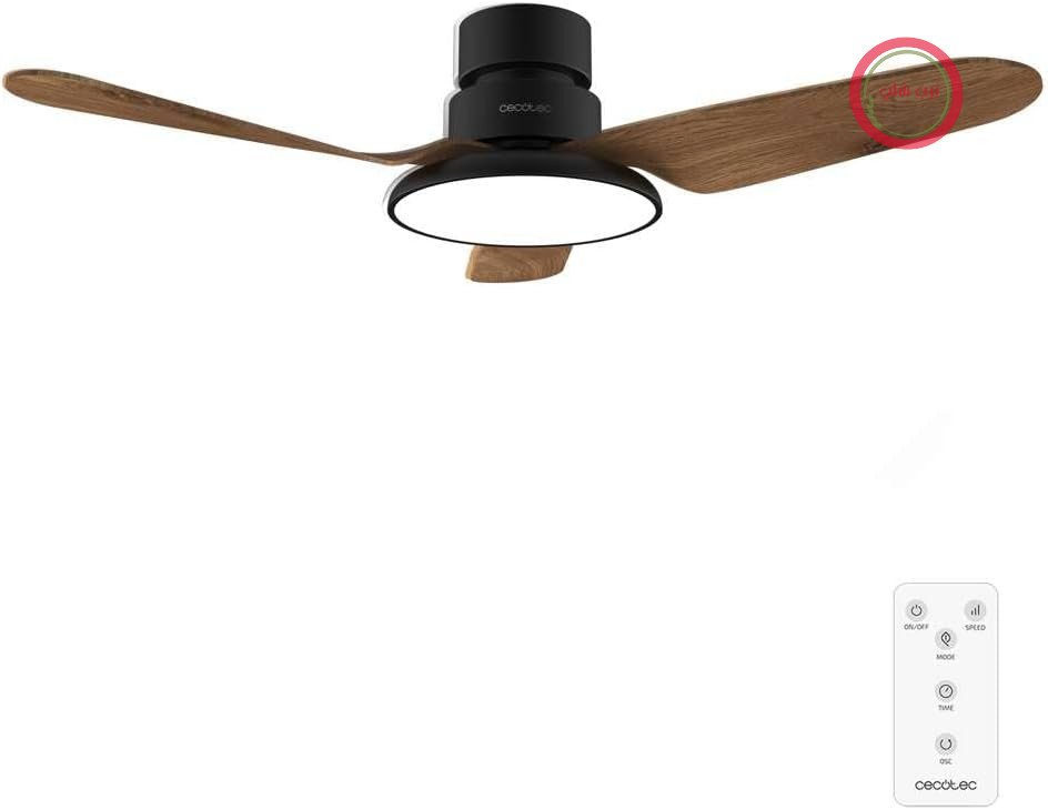 پنکه سقفی چراغ‌دار سکوتک اسپانیا Cecotec Aero 5200، قطر ۱۰۹سانت،چراغ LED کنترل از راه دور،چرخش در جهت تابستان و زمستان طرح چوب