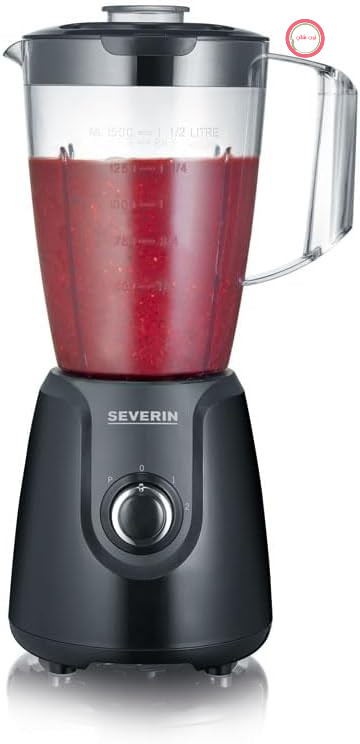 مخلوط کن سورین آلمان SEVERIN با ظرف مخلوط کن 1.5 لیتری Tritan، 2 سرعته و عملکرد پالس، همزن قدرتمند آشپزخانه با تیغه استیل ضد زنگ، 600 وات، مشکی، مدل SM 3707
