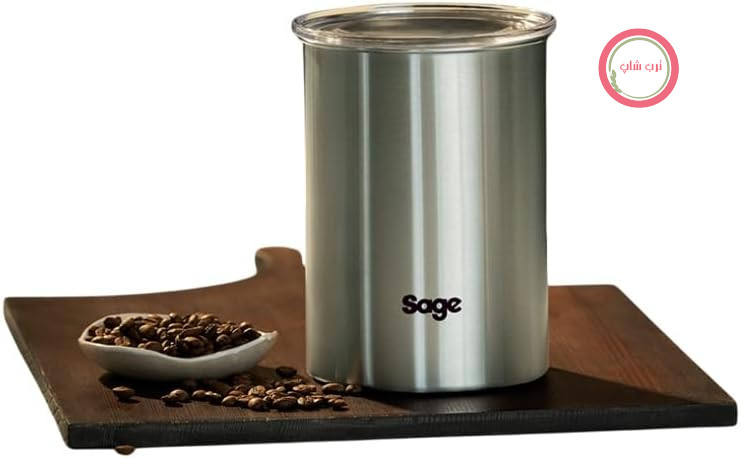 ظرف نگهداری دانه قهوه Sage Bean، ظرفیت ۵۰۰ گرم، مهر تازگی | ظرفیت ۵۰۰ گرم، حذف فعال هوا، درب داخلی هوابند، حفظ عطر به مدت طولانی‌تر، استیل ضد زنگ، مخصوص دستگاه‌های Sage