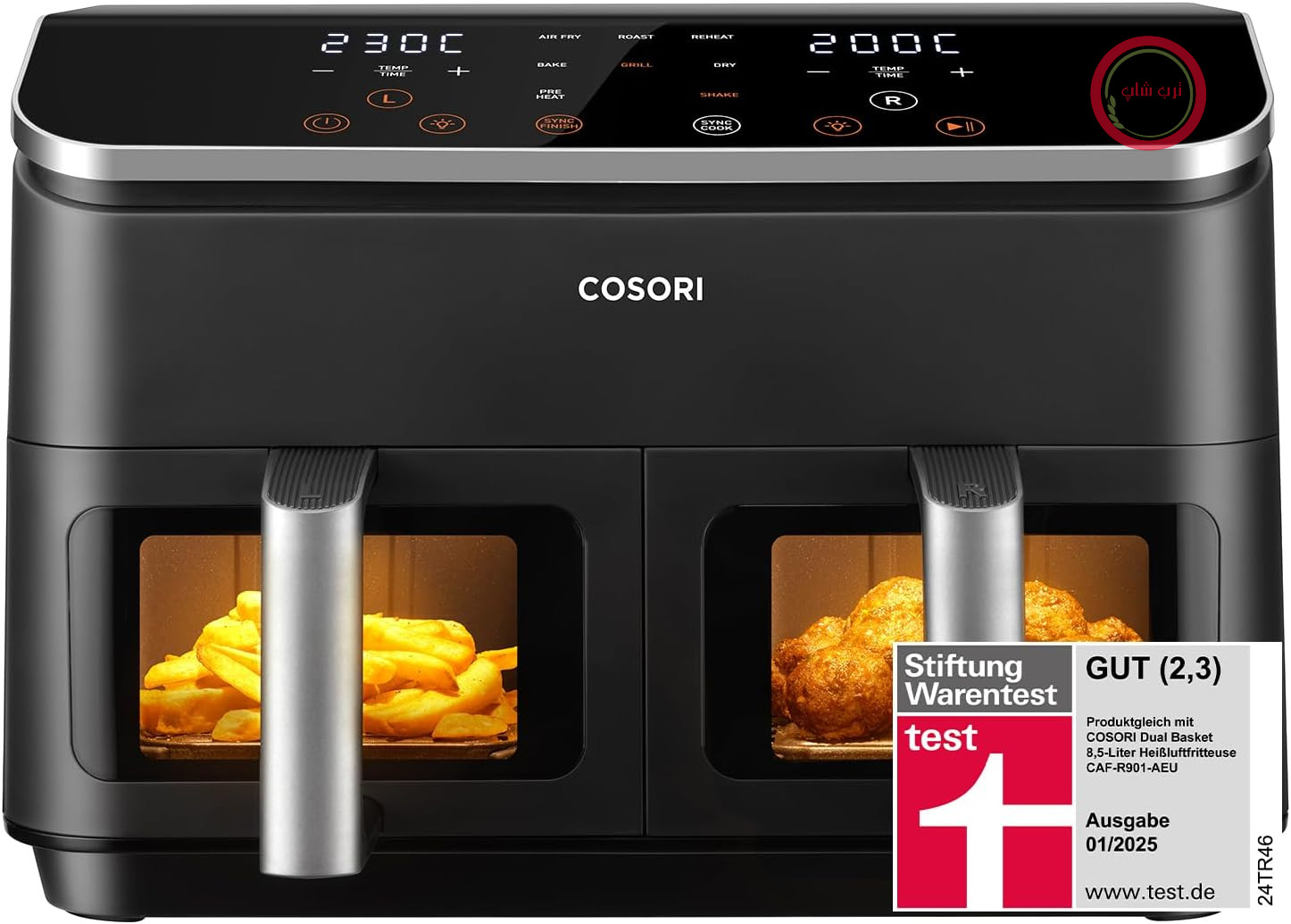 سرخ‌کن بدون روغن کوسوری آمریکا Cosori CAF-R901-AEU دو محفظه 8.5 لیتری