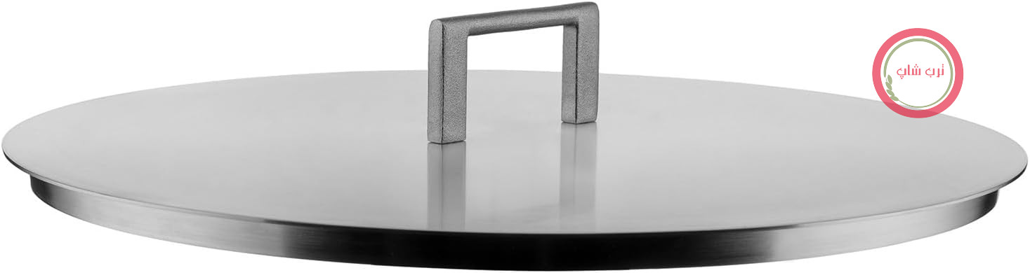درب طرح‌دار Alessi Convivio DC200/28، استیل ضد زنگ 18/10، با دستگیره استیل و پوشش PVD، 28 سانتی‌متر، روکش ساتن