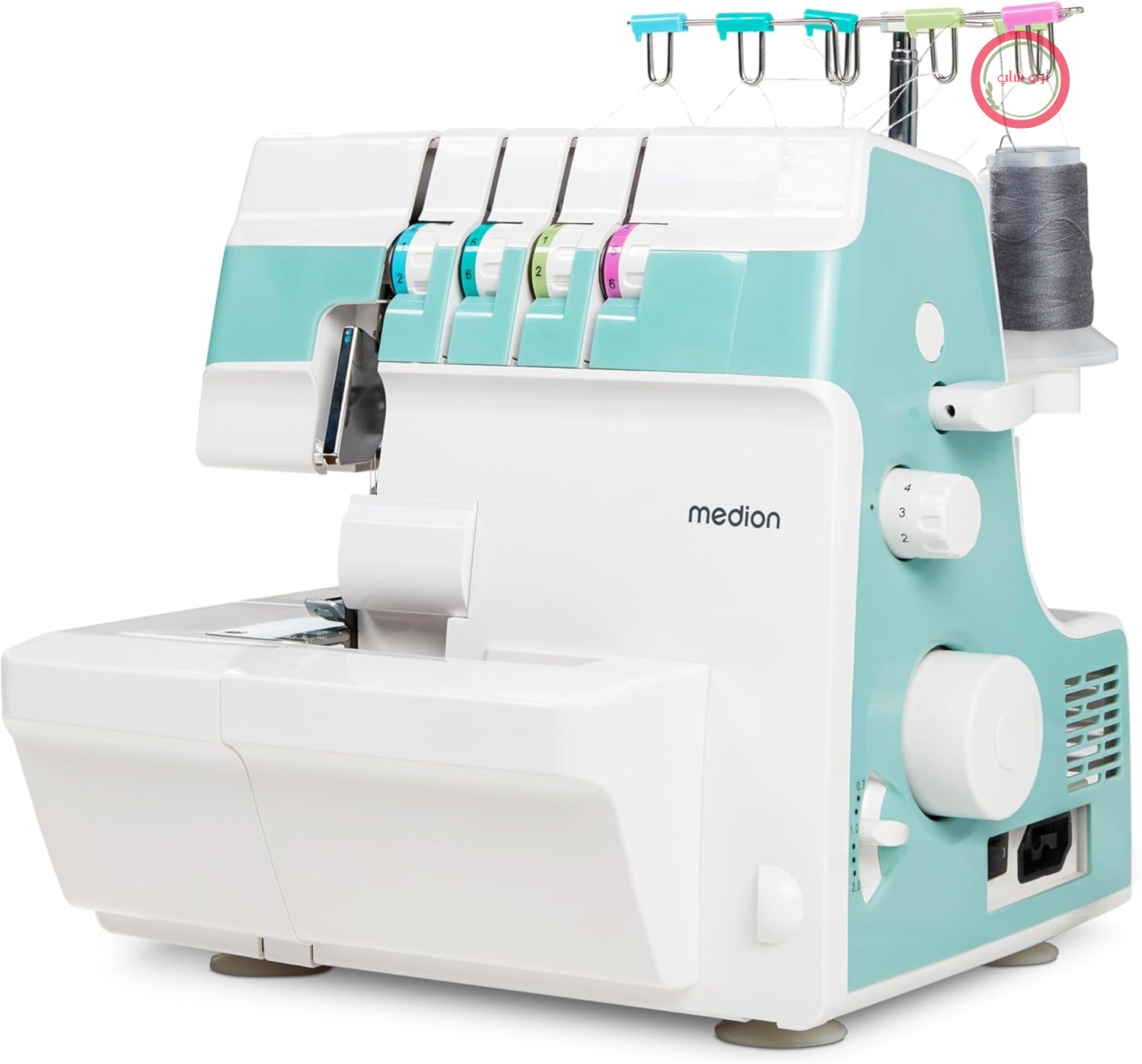 چرخ خیاطی MEDION Overlock (برقی، 90 وات، چراغ LED، برش یک مرحله‌ای، لوازم جانبی گسترده، MD19169)