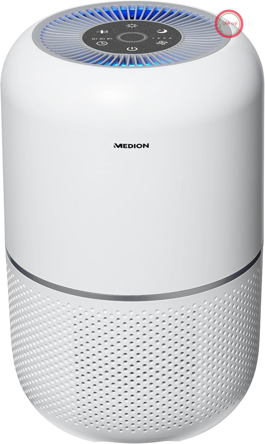 دستگاه تصفیه هوای MEDION با فیلتر HEPA (H13) (کاهش آلاینده‌ها، آئروسل‌ها، گرده، گرد و غبار، موی حیوانات خانگی، تا 34 متر مربع، تایمر و عملکرد خواب، نشانگر کیفیت هوا، کنترل لمسی، 35 وات، MD 19778)