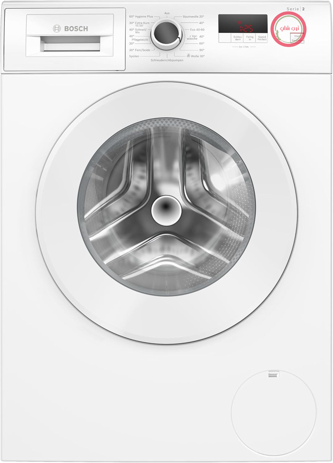 ماشین لباسشویی بوش WGE02420، سری 2، درب از جلو، 7 کیلوگرم، 1400 دور در دقیقه، SpeedPerfect، حداکثر صرفه‌جویی در مصرف انرژی و آب، عملکرد بارگیری مجدد، کاملاً بهداشتی، AquaStop
