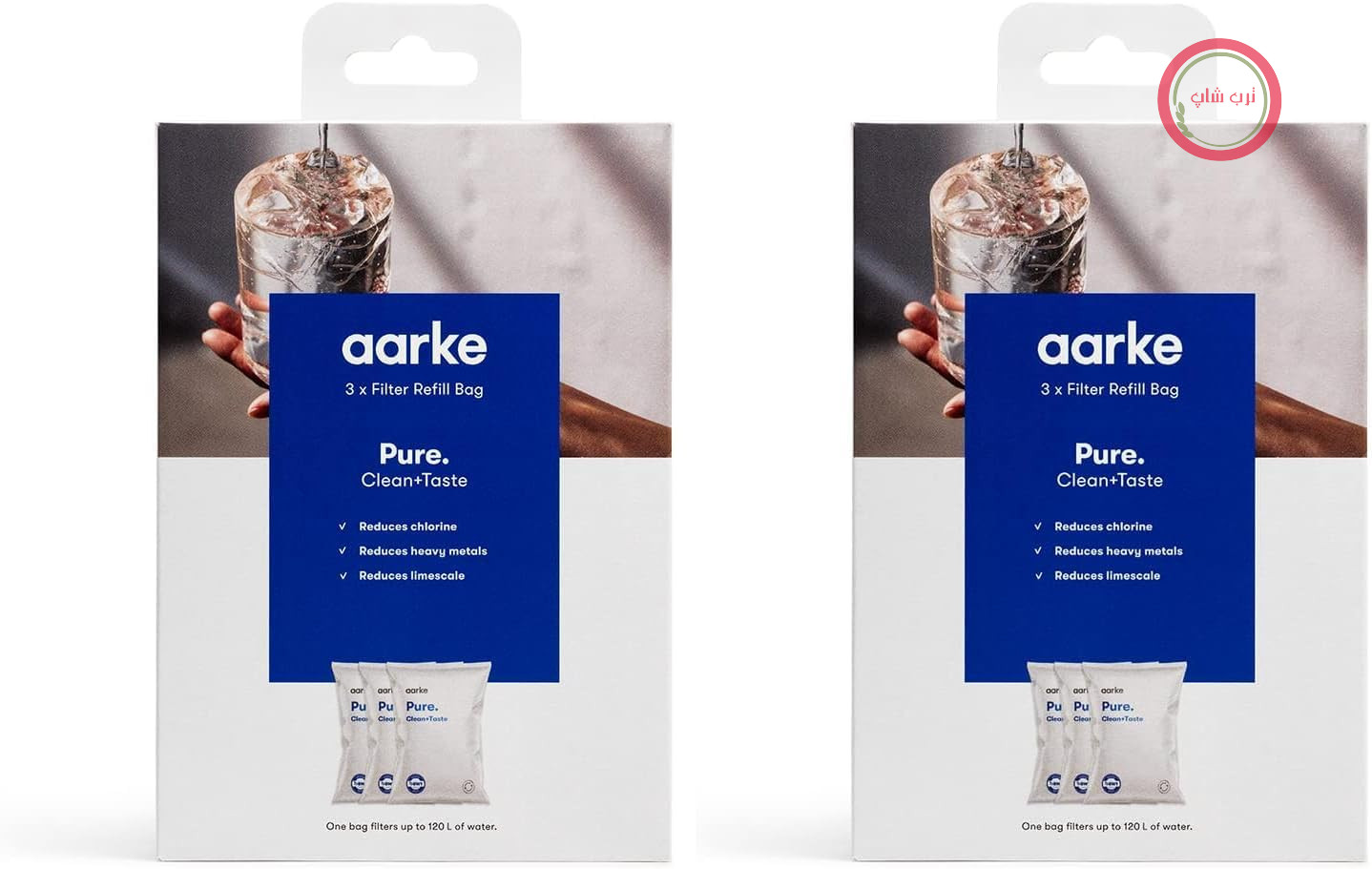 بسته فیلتر جایگزین تصفیه آب آرکه سوئد Aarke Pure، سه‌تایی، ظرفیت تصفیه120لیتر برای هر کیسه
