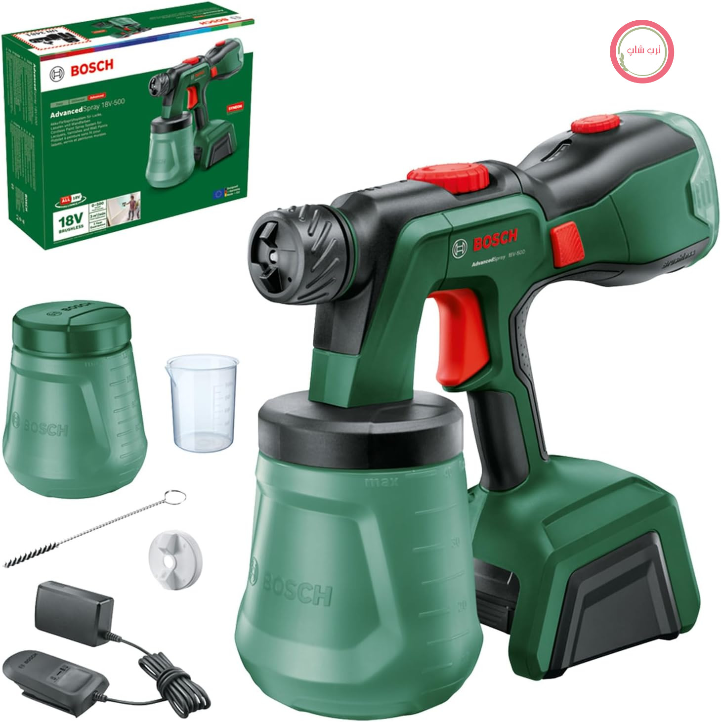 پیستوله رنگ پاش شارژی بوش آلمان  Bosch AdvancedSpray 18V - 500 (برای رنگ‌های امولسیونی/لاتکس