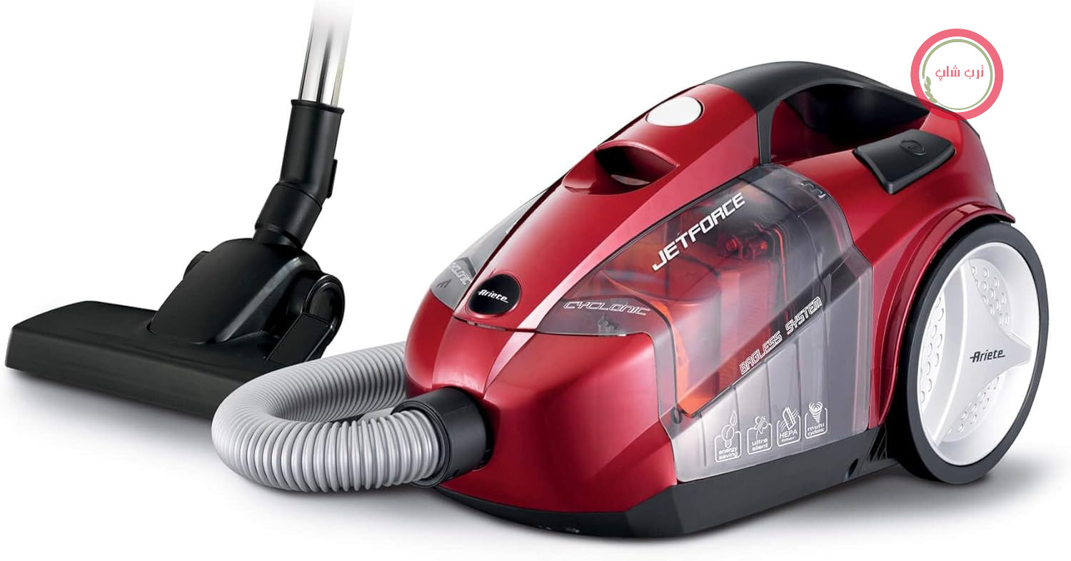 جاروبرقی سیکلون بدون کیسه Ariete 2791 Jet Force - قدرتمند و بی‌صدا - شامل مجموعه لوازم جانبی - فیلتر HEPA