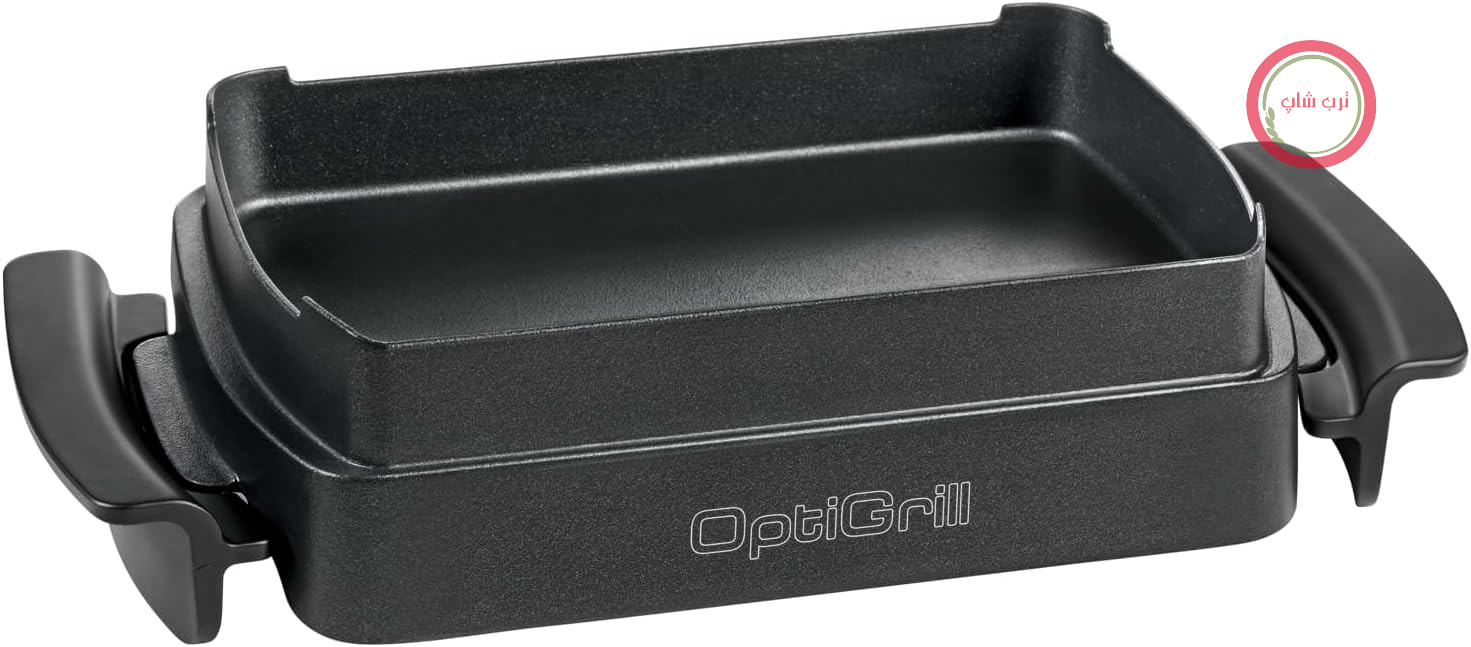 سینی نچسب تفال OptiGrill+ XL برای تنقلات و پخت و پز XA7268 + دفترچه دستور غذا، 2 لیتر، روکش نچسب، آلومینیوم ریخته‌گری شده، دسته‌های عایق حرارت، قابل شستشو در ماشین ظرفشویی، پیتزا، خورش، نان