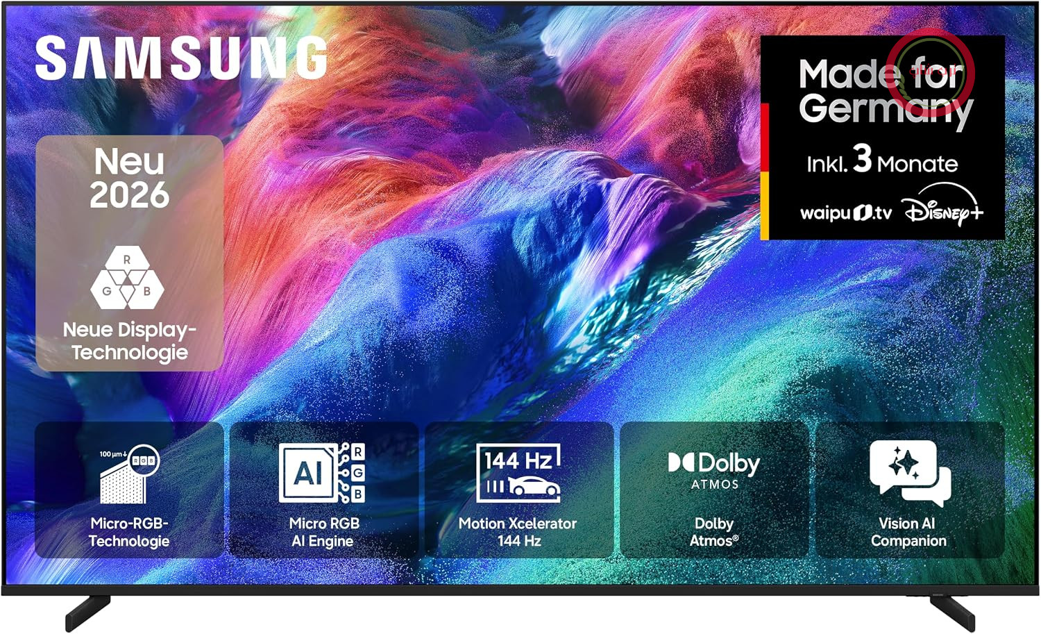 تلویزیون سامسونگ Samsung مدل Micro RGB R85H 4K، 65 اینچ (163 سانتی‌متر)، تلویزیون UHD، تلویزیون هوشمند