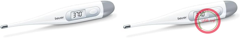 دماسنج دیجیتال بدن ضد آب Beurer FT9 با نمایشگر LCD و محدوده اندازه‌گیری +/- 1ºC / بدون جیوه / شیشه - سفید - بسته 2 عددی