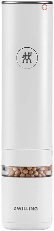 آسیاب برقی نمک و فلفل زولینگ آلمان ZWILLING ENFINIGY - با محفظه سرامیکی، نور LED، قابلیت شارژ USB، پلاستیک، سفید
