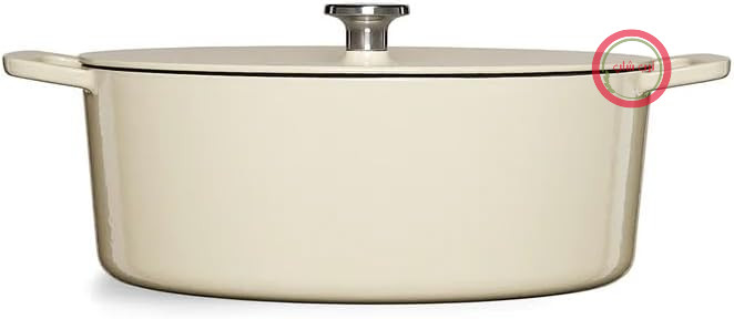کباب‌پز چدنی Fissler Moments Collection، سفید عاجی، بیضی شکل، ۳۳ سانتی‌متر، لعاب‌کاری شده