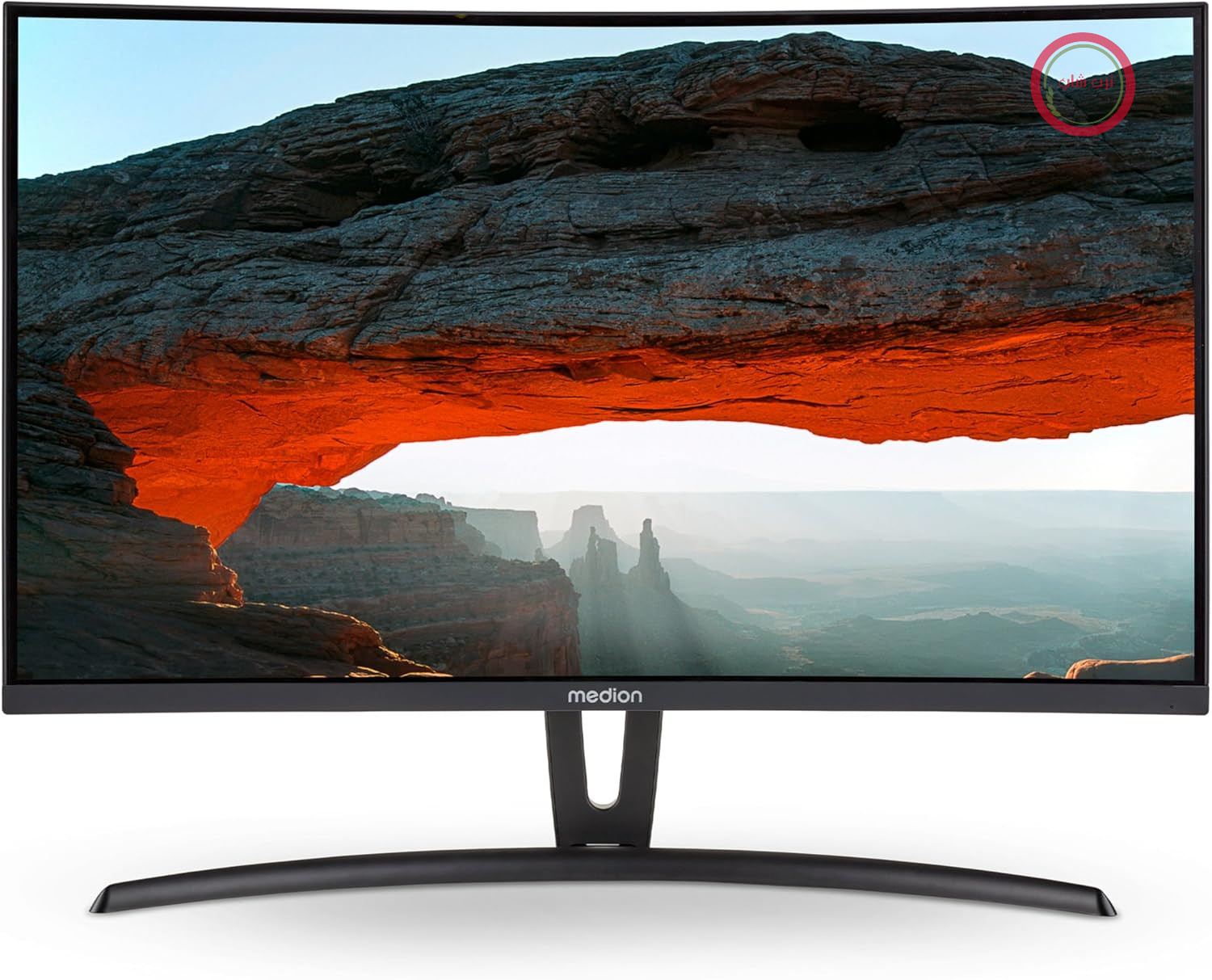 مانیتور منحنی فول اچ‌دی MEDION P52720 (MD 22020) با ابعاد 68.6 سانتی‌متر (27 اینچ) (16:9، بلندگوهای یکپارچه، HDMI، DVI-D، VGA، منوی چندزبانه) مشکی