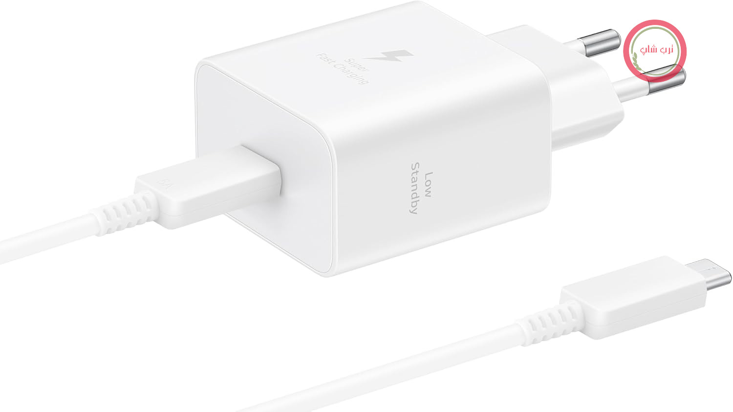 آداپتور شارژ سریع سامسونگ EP-T4511X، شارژر USB-C با شارژ سریع 45 واتی، سازگار با دستگاه‌های سایر تولیدکنندگان، شامل کابل داده، سفید