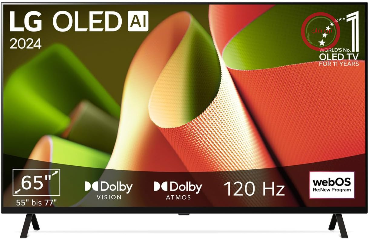 تلویزیون OLED ال‌جی مدل OLED65B4ELA، سایز 165 سانتی‌متر (65 اینچ) (پردازنده هوش مصنوعی α8 4K، webOS 24، دالبی ویژن، تا