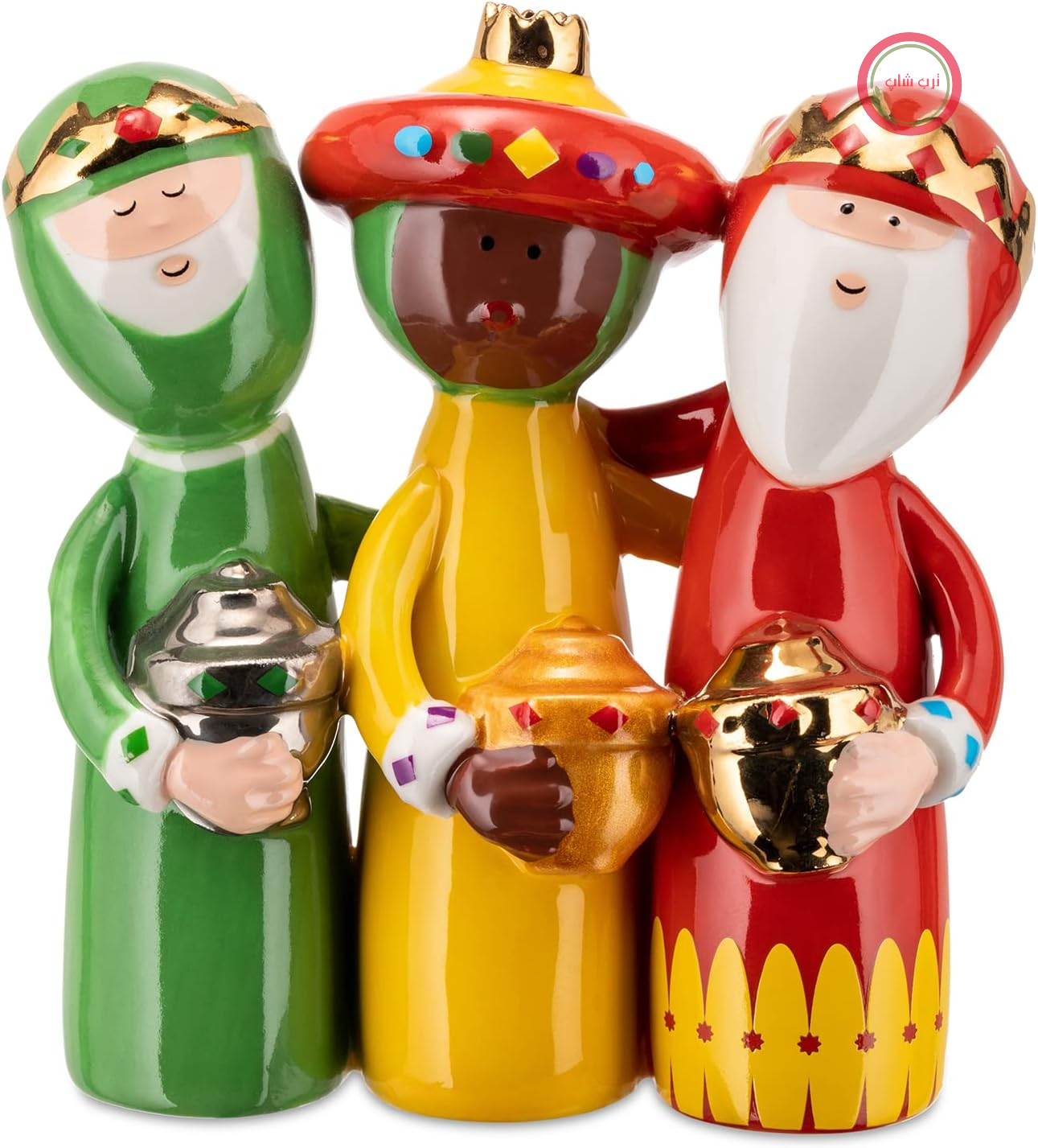 مجسمه طرح‌دار Alessi UNO، Due، TRE Re Magi AGJ01 4 از جنس چینی، تزئین شده با دست