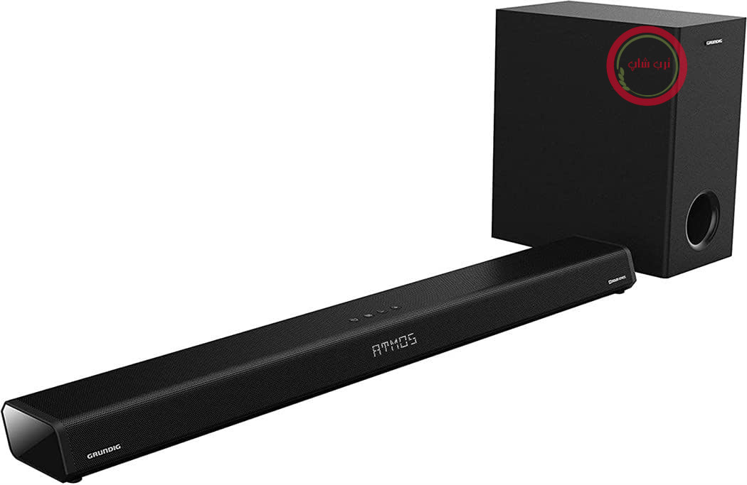 ساندبار Grundig DSB 2000 Dolby Atmos با ساب ووفر، طراحی باریک، 2.1 کانال Dolby Atmos، حداکثر توان موسیقی 280 وات (120 وات RMS)، بلوتوث 4.2، HDMI (ARC)، ورودی اپتیکال و کواکسیال، مشکی
