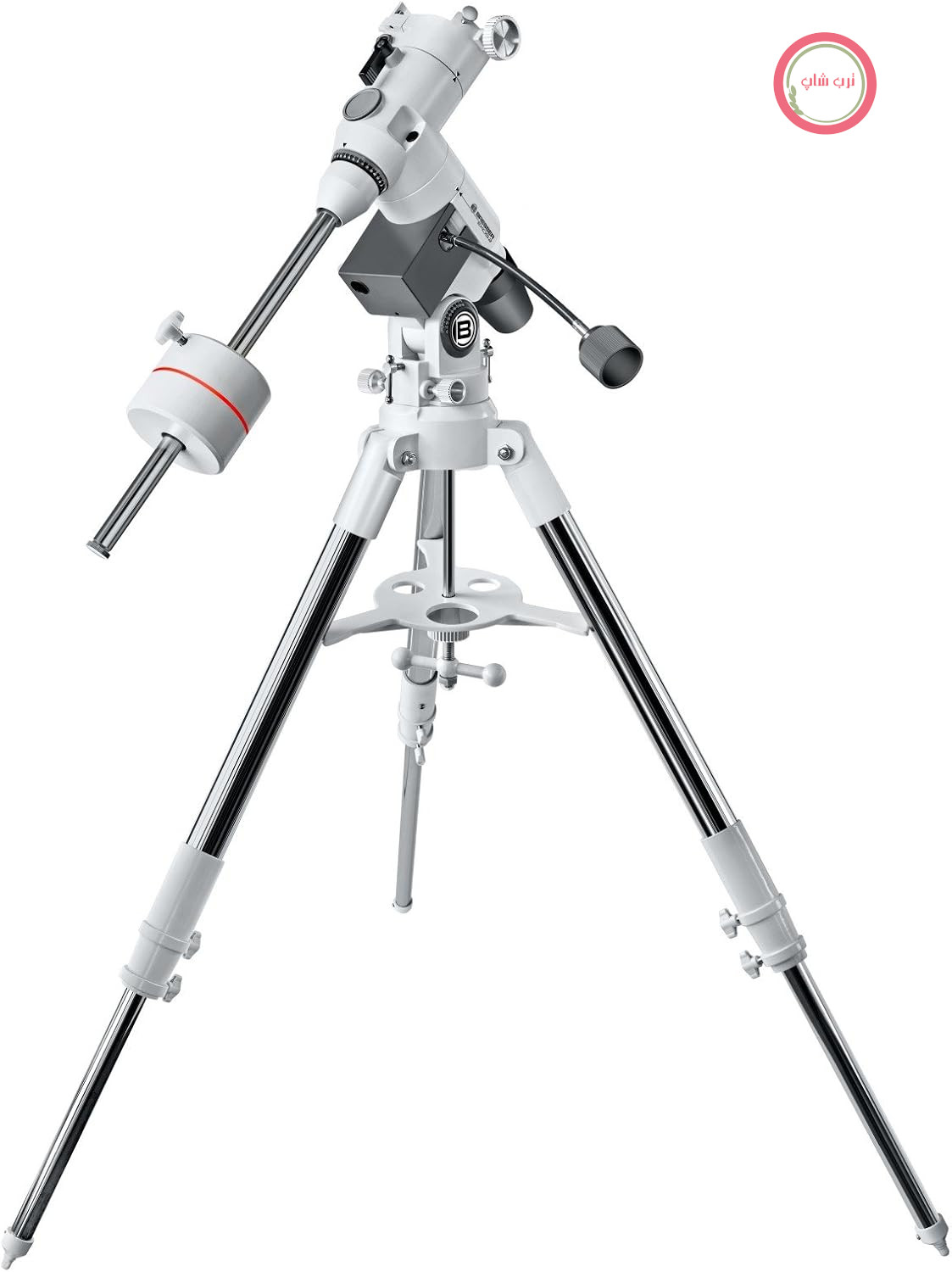 پایه تلسکوپ Bresser Messier EXOS-2 EQ با ظرفیت بار تا ۱۳ کیلوگرم، پایه اتصال GP و سه‌پایه آلومینیومی با قابلیت تنظیم ارتفاع به همراه سینی لوازم جانبی | ظرفیت بار ۱۳ کیلوگرم، فوکوس دقیق روی دو محور، بلبرینگ، قطب‌نما، ریل‌های اتصال GP، ارتفاع ۶۹ تا ۱۰۹.۵ سانتی‌متر