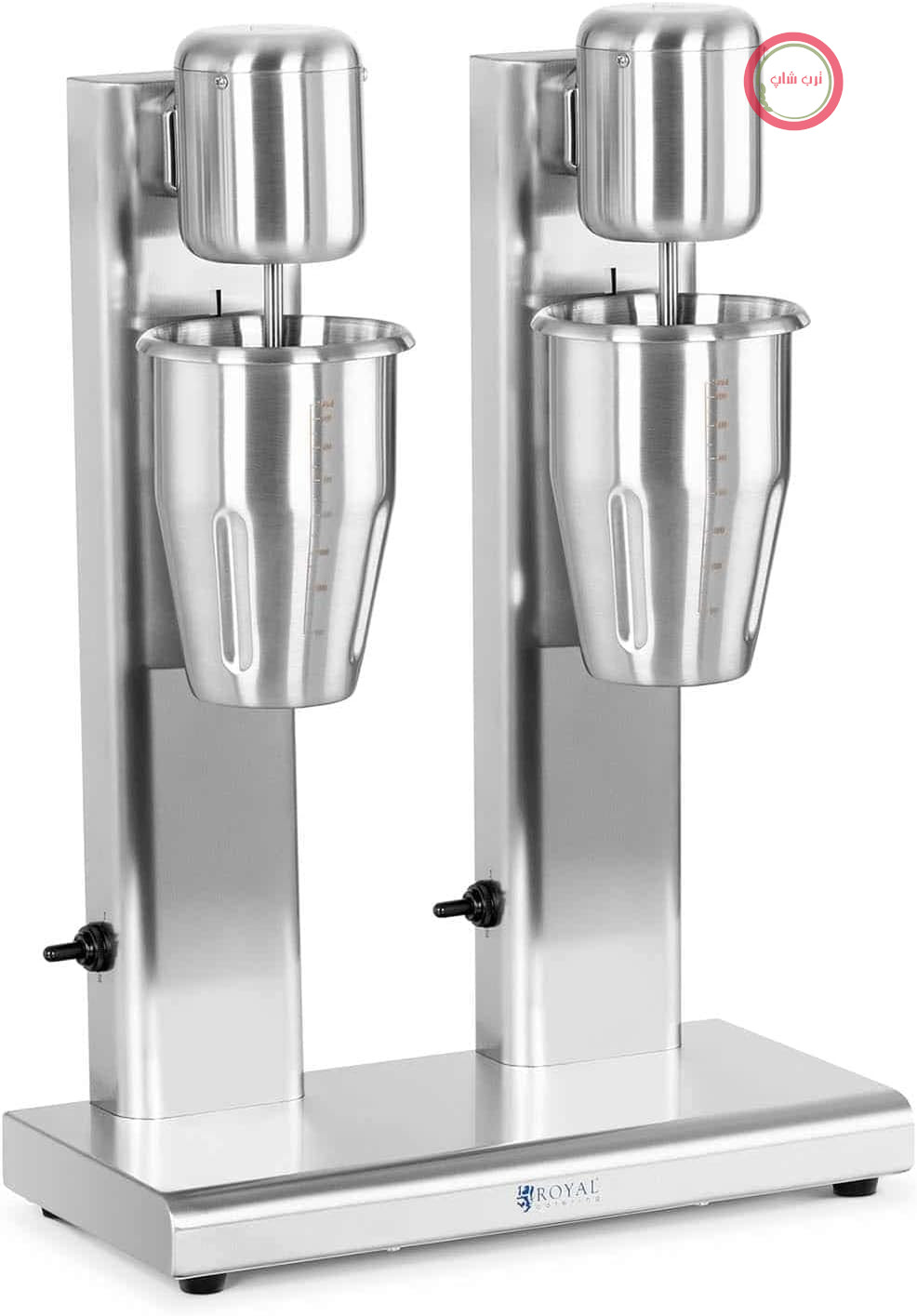 میلک‌شیک‌ساز دوقلو رویال کترینگ آلمان Royal Catering مدل RCPMS-160S، ۲×۱ لیتر، ۱۵۰۰۰ دور در دقیقه، استیل