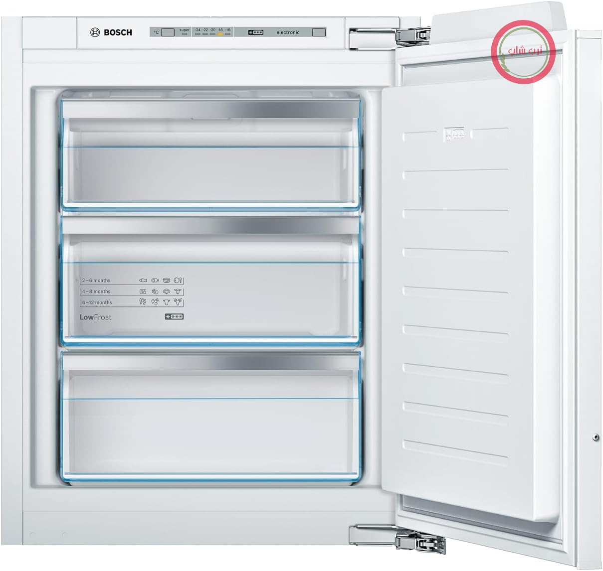 فریزر توکار بوش GIV11AFE0 سری 6، 144 کیلووات ساعت در سال، 72 لیتر، LowFrost، FreshSense، 72 در 56